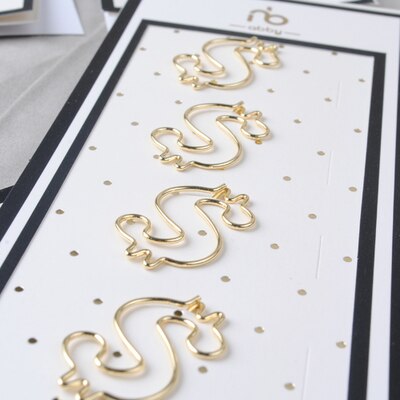 Trombone doré avec épingle, trombone en métal, marque-pages, rangement, accessoires de bureau, marque-pages avec nœud rose doré, joli nœud, trombones: 10