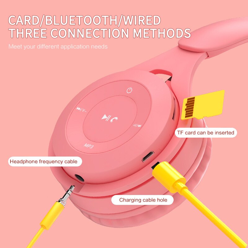 Wireless Bluetooth 5.0 Headphones - Foldable Stereo Over-Ear Headset with Mic & HiFi Sound