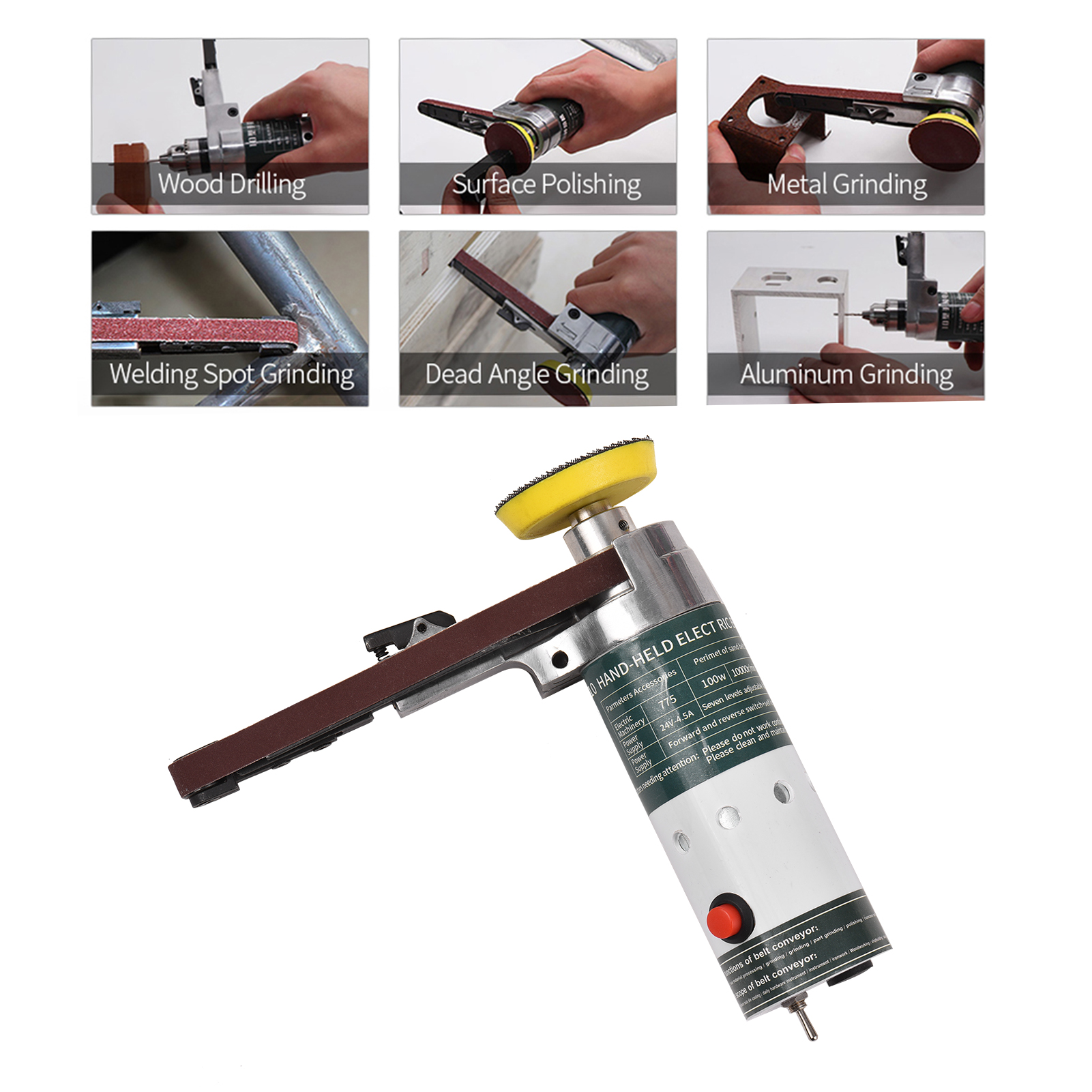 Elektrischer Bandschleifer, Mini-Bandschleifer, elektrische Schleifmaschine, kleine Schleifmaschine, tragbarer elektrischer Bandschleifer mit Schleifbändern