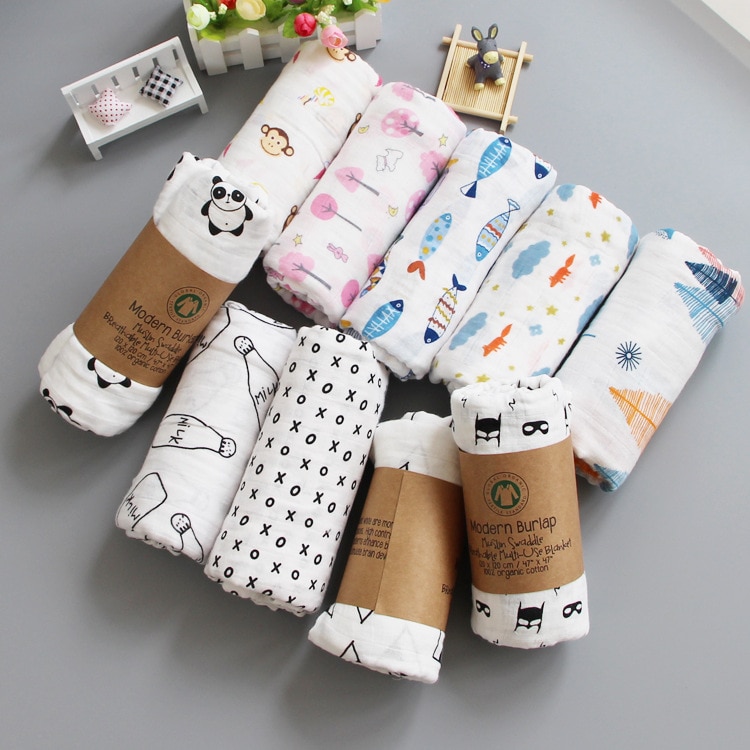 Mousseline Katoen Gaas Badhanddoek 2 Lagen Baby Handdoek Baby Inbakeren Handdoek Ins Explosies Winkelwagen Zetel Deken