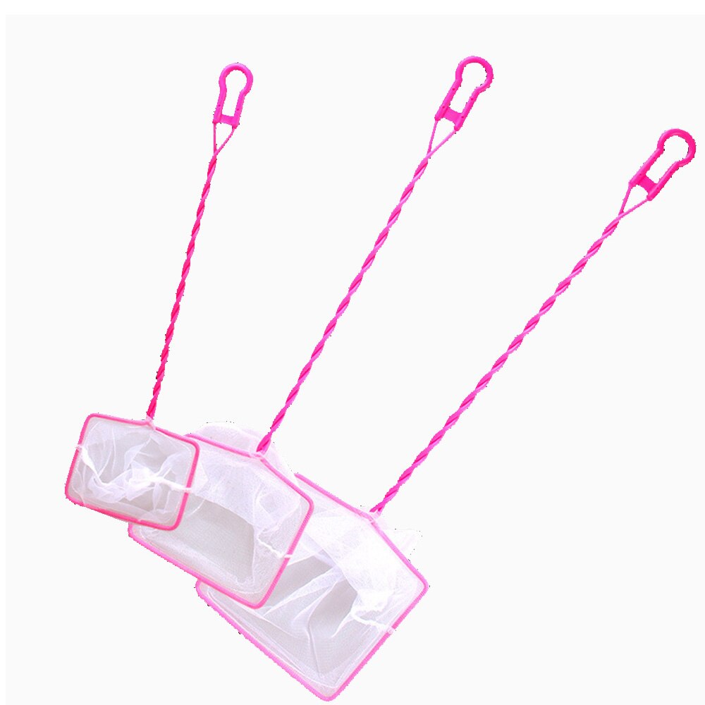 1 pc Pink Large Aquarium Fish Net Catcher Water Tank Small Big Fish Mesh Tropical Cold Water Net with Long Handle
