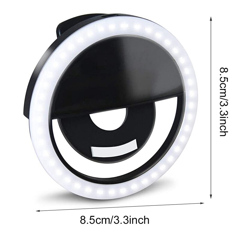 Draagbare Selfie Ring Licht Telefoon Flash Vullen Licht Led Camera Clip-On Telefoon Selfie Lamp Video Enhancing Up usb Oplaadbare