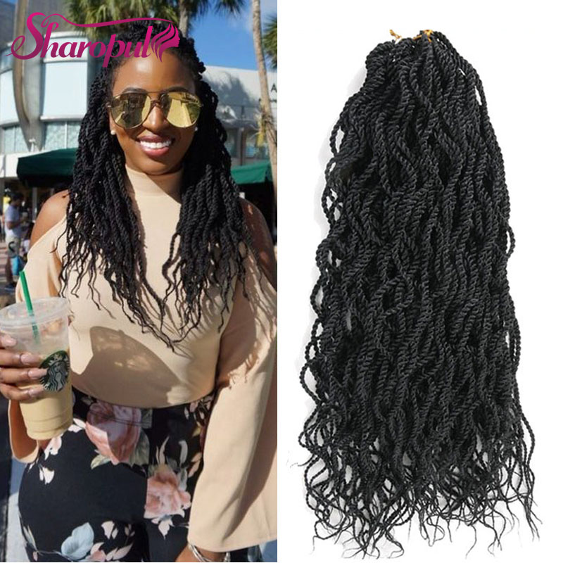 Senegalese Twist Hair crochet 22inch 24strands wavy curly Crochet braids