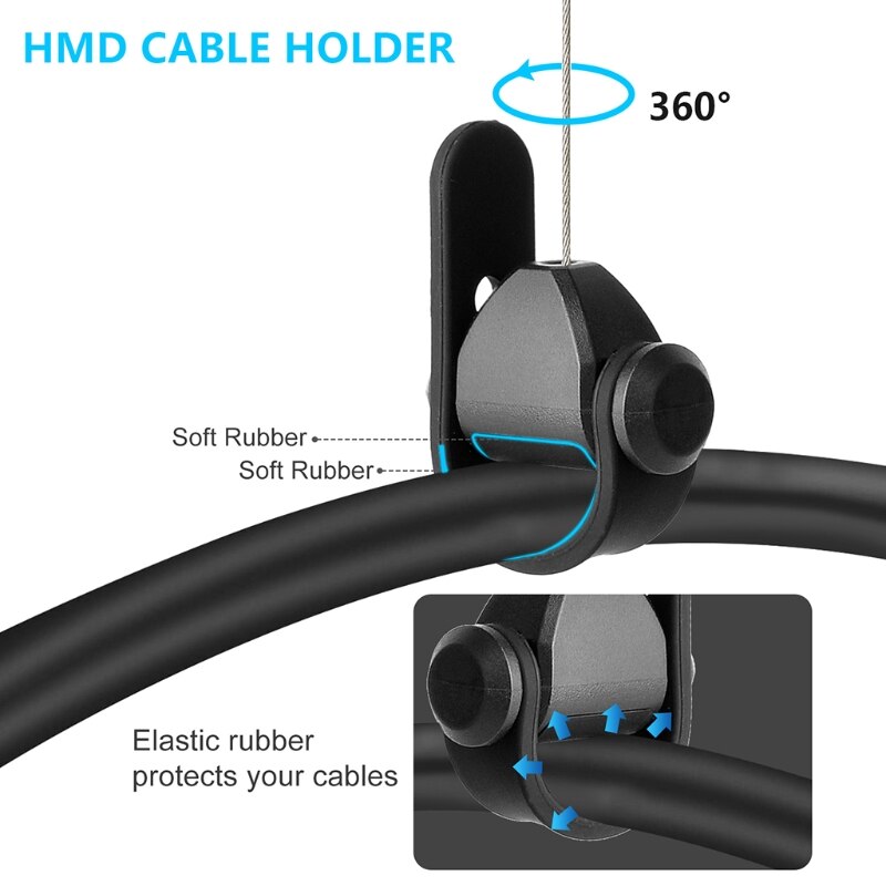 Sistema de polea de gestión de cables de VR silenciosa, accesorios para HTC Vive Rift S PS Windows VR X6HB, 3/6 Uds.