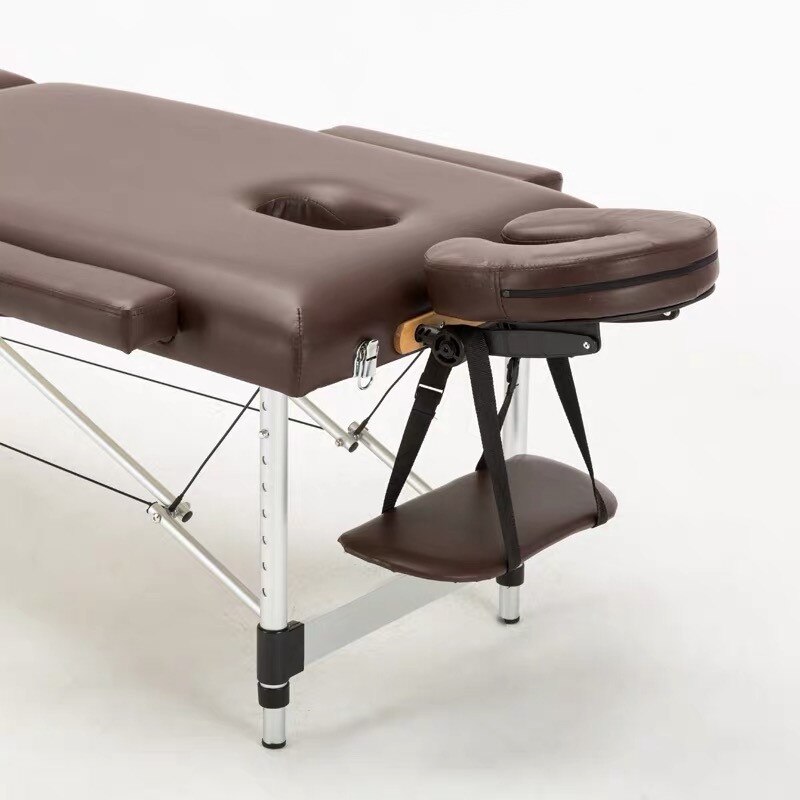 U-shaped pillow with adjustable bracket special for SPA massage bed leather U pillows for lash tattoo beauty massage table: Chocolate