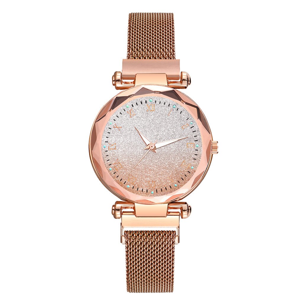 Vansvar Lichtgevende Horloge Vrouwen Quartz Horloge Magneet Gesp Rvs Horloge Mode Dameshorloge Vrouwelijke Klok Zegarek Damski: Rose Gold