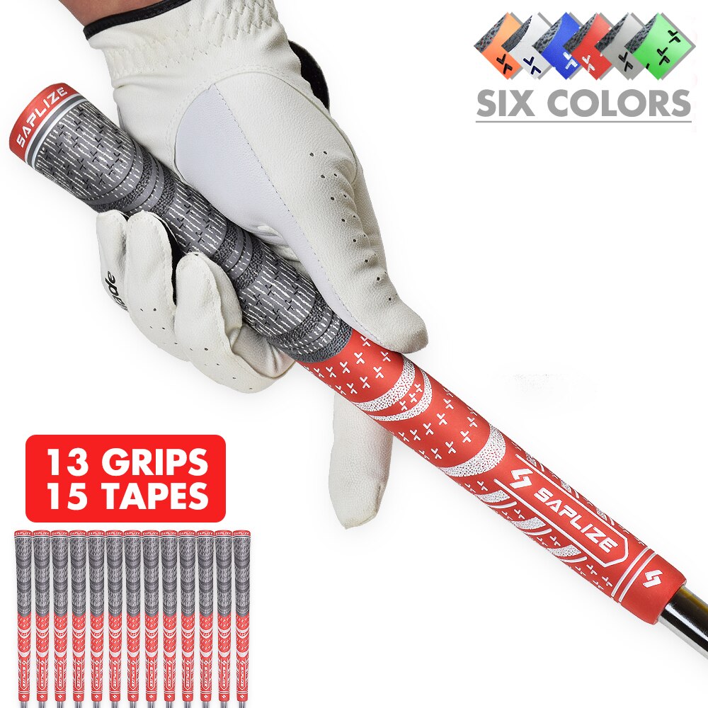 Saplize LL Cord Yarn Technology Golf Club Grips Rubber Tacky Dry 13 Pcs Pack with 15 Free Tapes