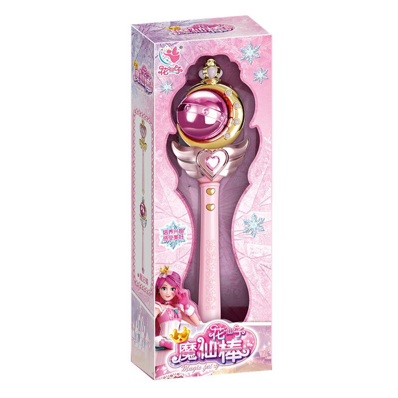 Flower Fairy Large Magic Wand Led Light Music Little Magic Fairy Princess Fairy Wand Girl Toy: Pink-83313