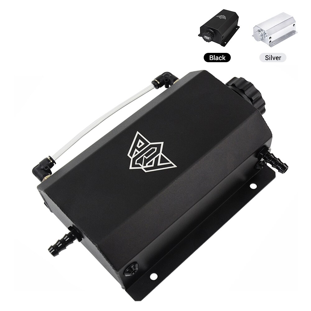Pqy-universal 2L alliage moteur huile carburant gaz attraper canette reniflard réservoir bouteille liquide de refroidissement radiateur trop-plein réservoir PQY-TK55BK: Black