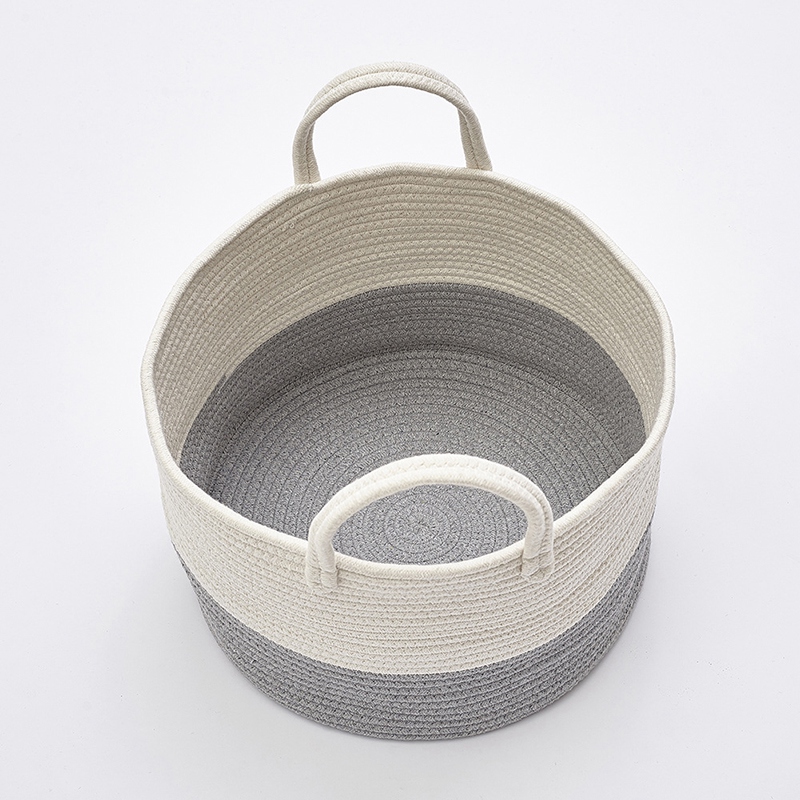 Opbergmanden Katoenen Touw Mand Geweven Baby Wasmand Bank Gooit Kussens Handdoeken Speelgoed Of Nursery Katoenen Touw Organizer La
