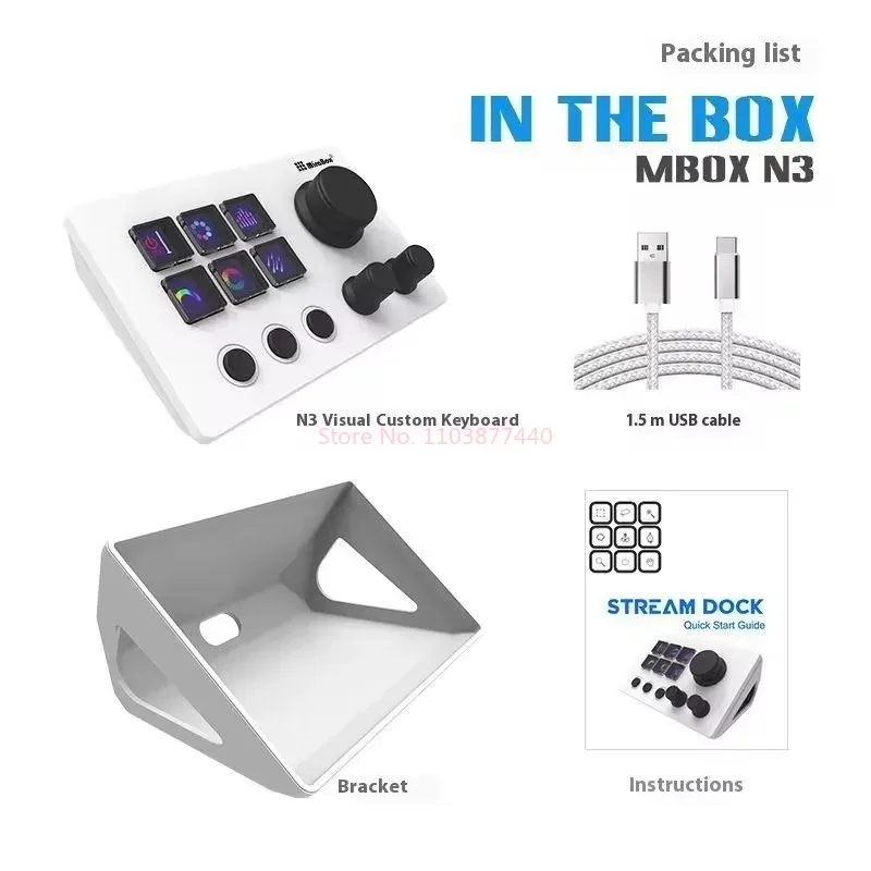 Now Mirabox N3 Streamdeck Keypad Screen Knob Customization Macro Mini Keyboard Visual Desktop Console For Desktop Computer