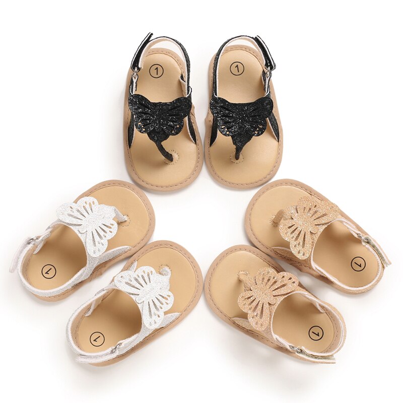 Baby Meisje Zomer Sandalen Mooie Vlinder Prinses Jurk Anti-Slip Slippers Voor Pasgeboren Baby