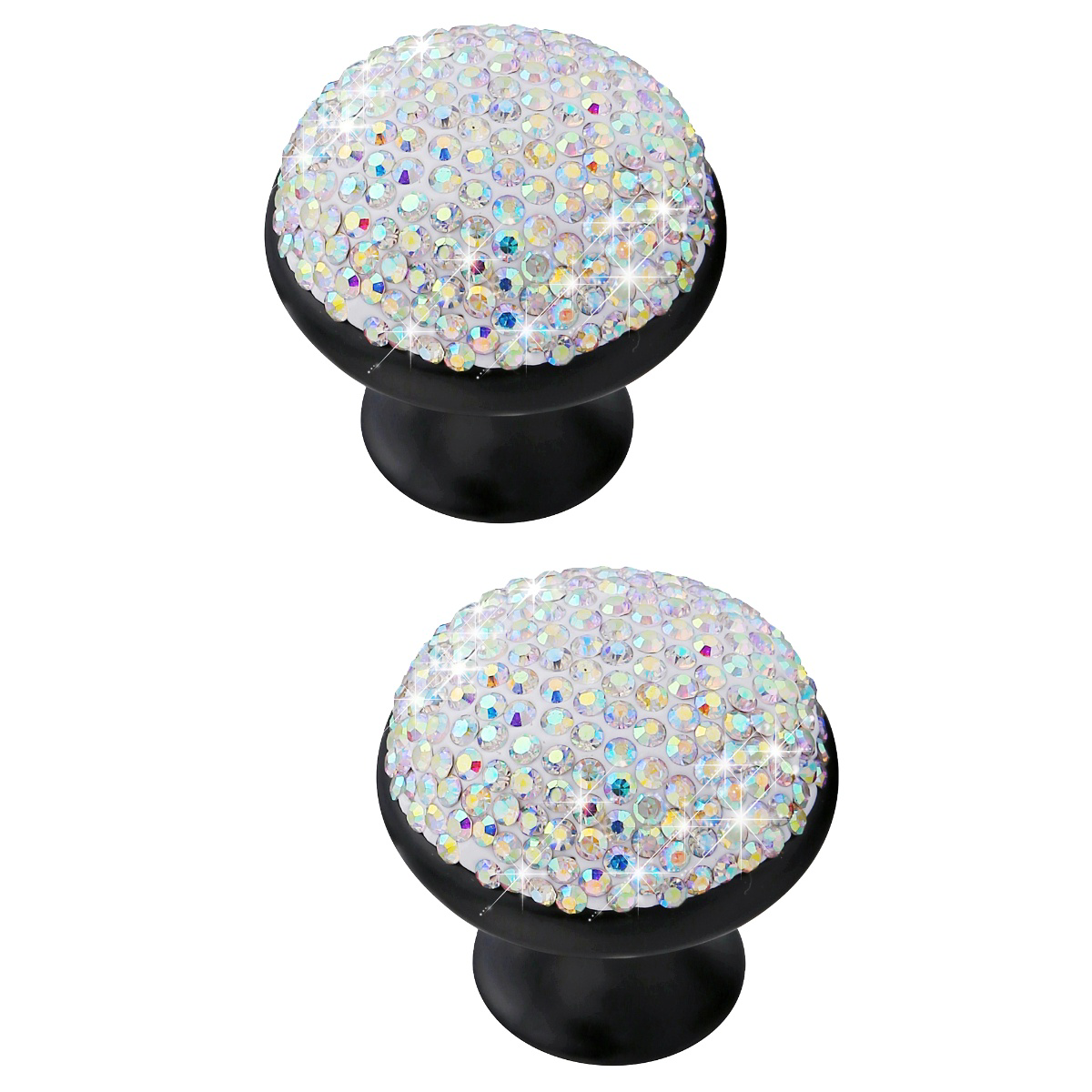 2 Stuks Aluminium Deurknoppen Shining Rhinestone Mushroom Handvat Creatieve Lade Knoppen Kast Deurklink
