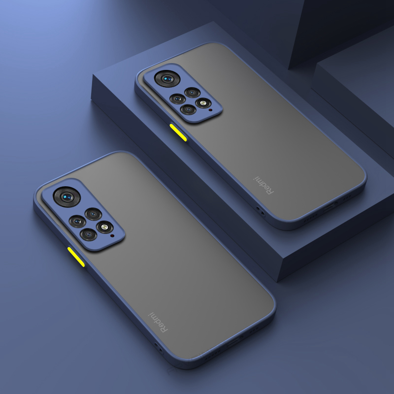 Case Voor Xiaomi Redmi Note 11 Pro 5G Cover Coque Funda Matte Doorschijnend Schokbestendig Hard PC Beschermende Telefoon bumper Mi Note 11S: ABS / Blauw