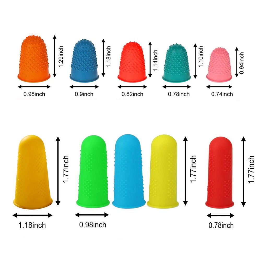 5/20 Stuks Natuurlijk Rubber Vingerbedden Borduurwerk Quilt Vingertop Beschermende Handschoenen Schoonmaken Accessoires Multicolor