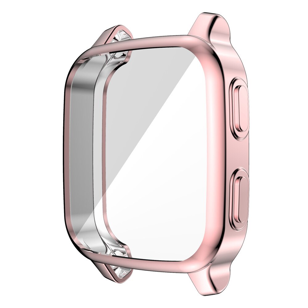 Flexible TPU Full Cover for Garmin Venu SQ Watch Case Screen Protector Scratch-resistant Shell Lightweight Bumper Accessories: Pink