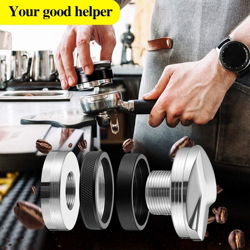 Pluvyze Kaffeeverteiler 58 Mm – Höhenverstellbarer Espresso-Distributor Mit Abnehmbarem Design, Anti-Rutsch-Oberfläche, Für Siebträger (ABS/Aluminium/Edelstahl)