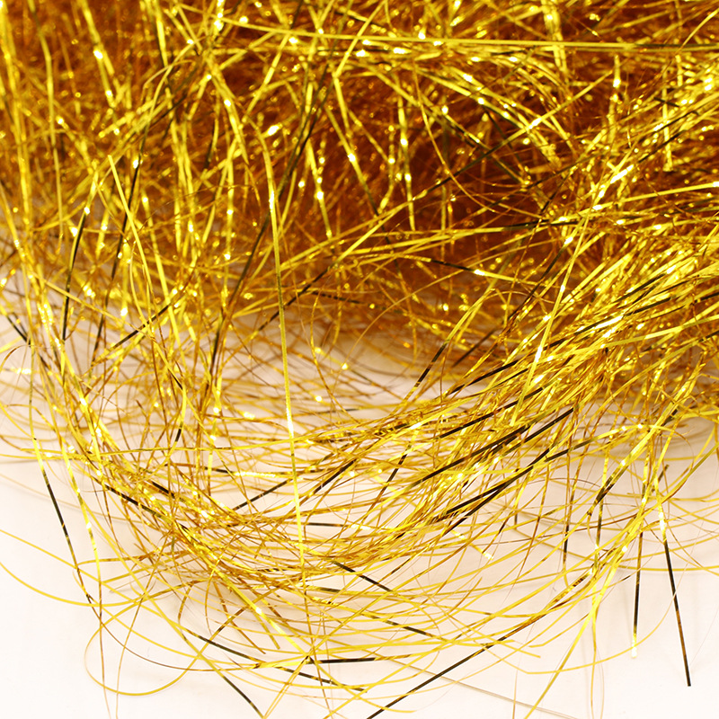 1mm DIY Paper Raffia Shredded Confetti Crinkle Paper Gold Silver Colored Silk Cosmetic Packaging Wedding Party Box Filler