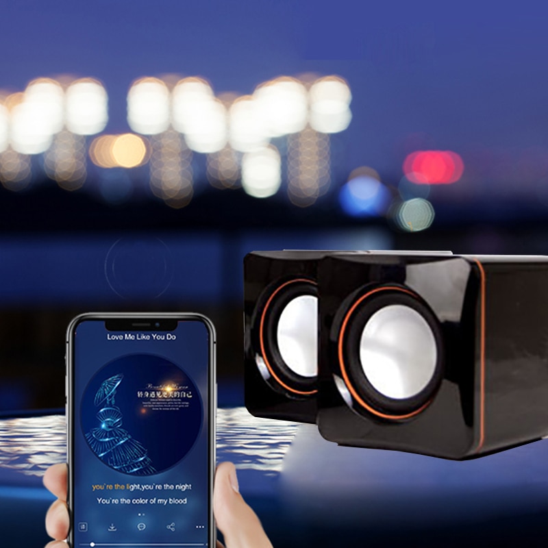 Portable Computer Speakers 2 Pcs USB Power Computer Speakers Stereo 3.5mm For Desktop PC Laptop Mini Wired Bass Sound Speaker