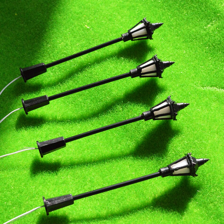 30pcs Model Railway Train Lamp LED 3V Street Lamppost 7cm HO OO Scale for Park Scenery Decoration Architecture Building Layout
