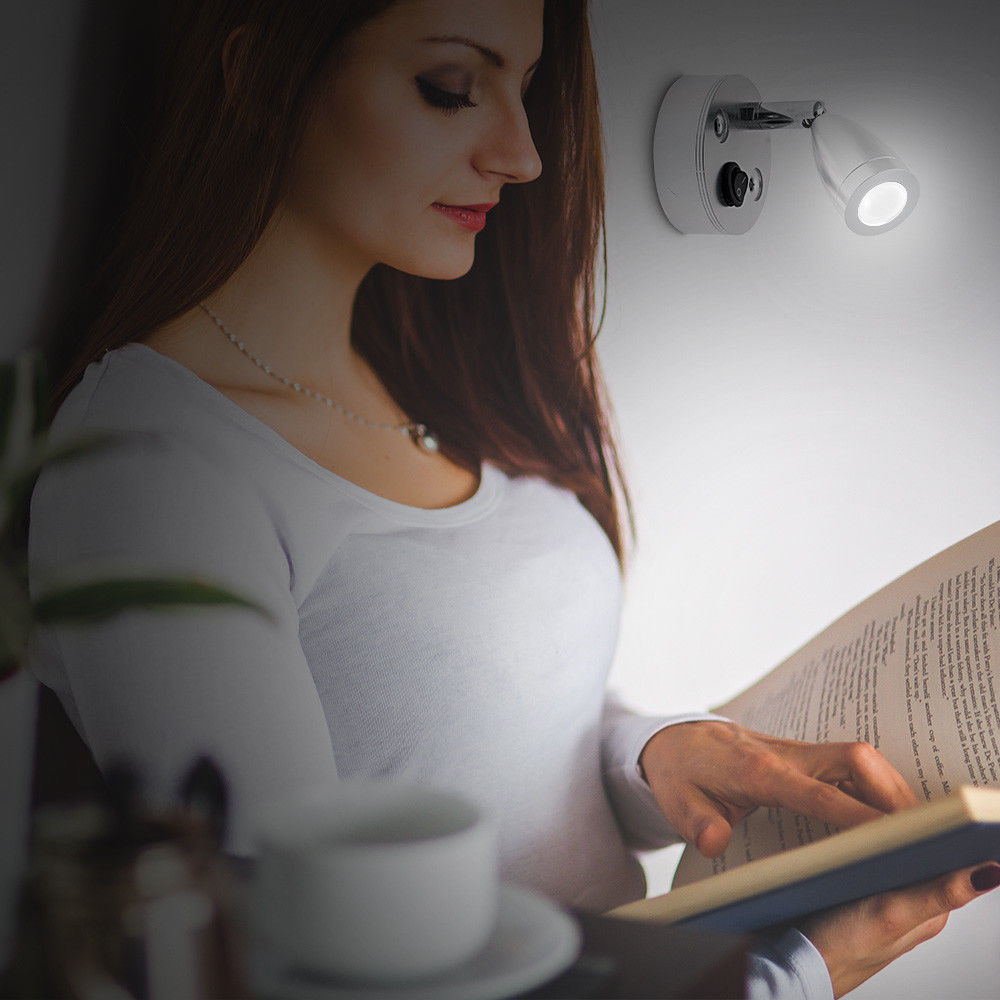 2x 12v läsvarmt ljus led spot vägglampa led läsljus 3w strömbrytare för husbil husvagn båt 3000k