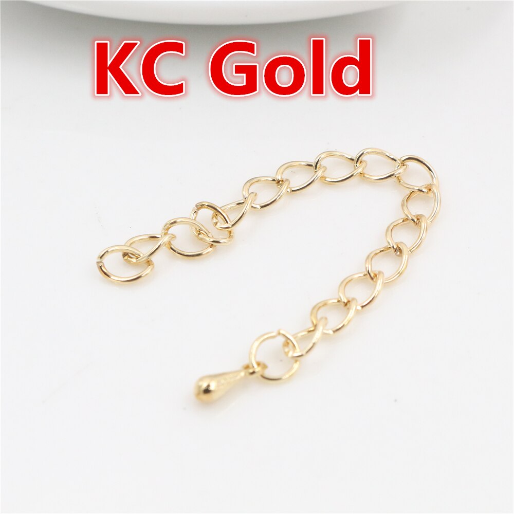 20 teile/los 50mm und 70mm 5*4mm Erweiterte Erweiterung Schwanz Kette Halskette Schwanz Kette Verbindungsstück-entdeckungen für Armband Basis Tablett: KC Gold / 50mm Length