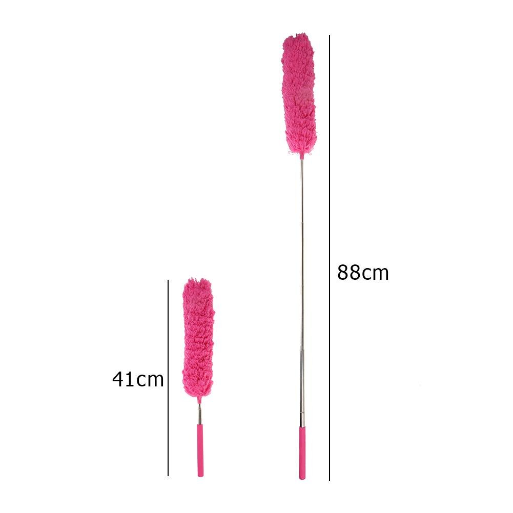 Soft Microfiber Duster Brush Dust Cleaner Static Anti Dust Brush Home Air-conditioner Furniture Cleaning Extendable Applicator: Rose Red