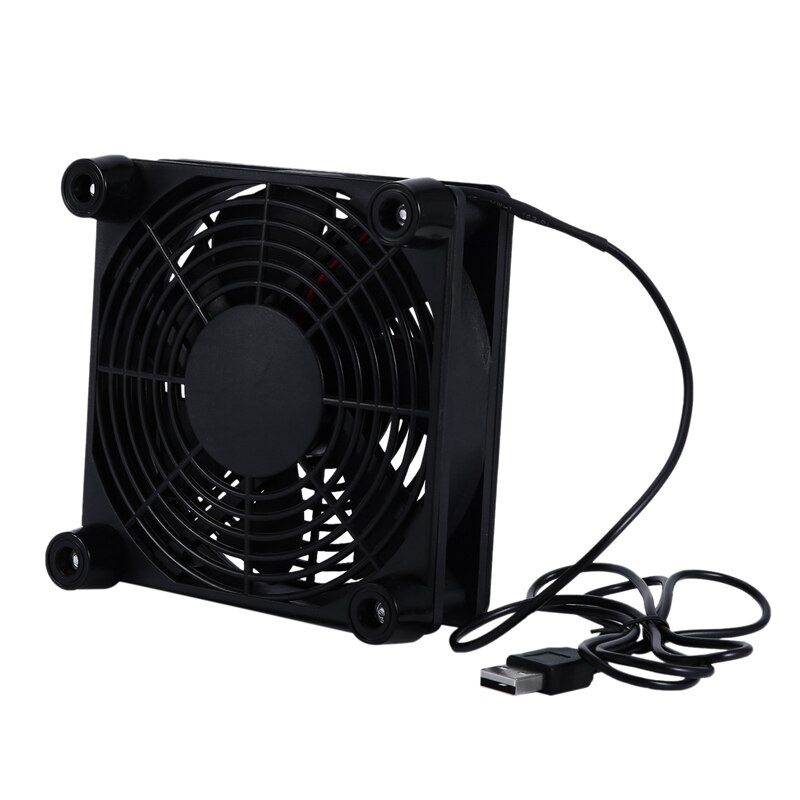 USB Cooling Fan for Router TV Box - 120x25mm - Quiet Operation - DC 5V - with Protective Grille