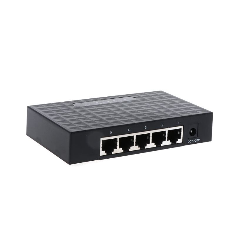 Prise EU 5 ports 10/100/1000 Mbps rapide LAN Ethernet commutateur réseau HUB Mini adaptateur de bureau