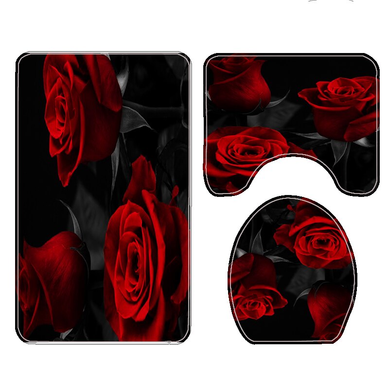 1 ensemble de tapis de douche à motif de fleurs, tapis antidérapants pour salle de bain, toilettes, bain: 13