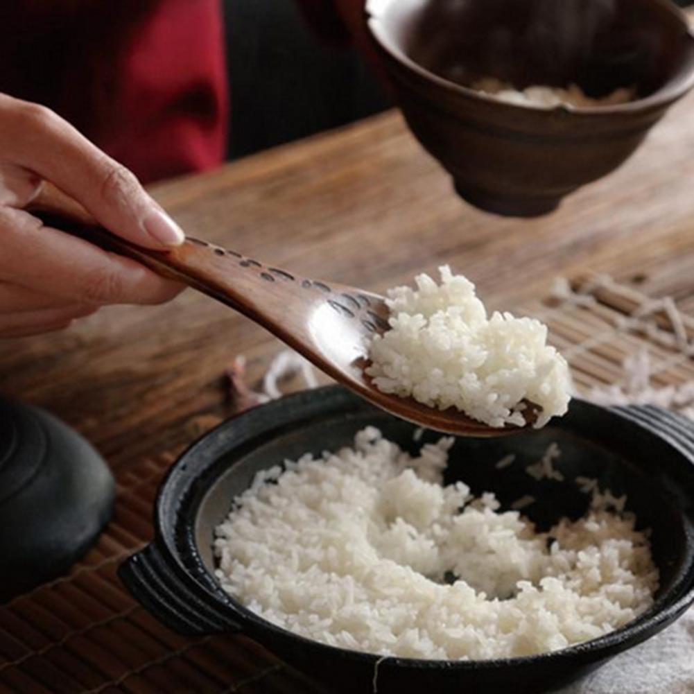 Ergonomic Handmade Rice Serving Spoon Wood Adorable Fish Shape Rice Scoop Paddle for Home Kitchen Tools