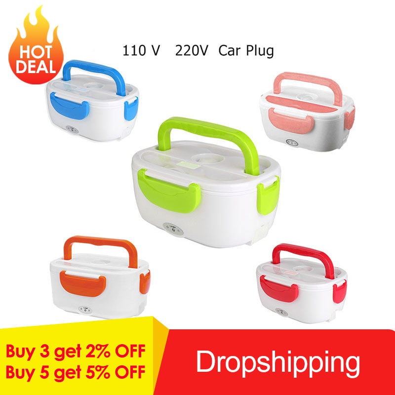 220V/110V Lunch Box Food Container Portable Electric Heating Food Warmer Heater Rice Container Dinnerware Sets for Home