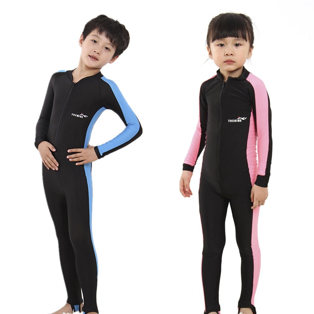 Kids Diving Suits 1mm Children Swimwear Long Sleeves Girls Boys Surfing Snorkeling Swimming Wetsuit Outdoor Water Sports
