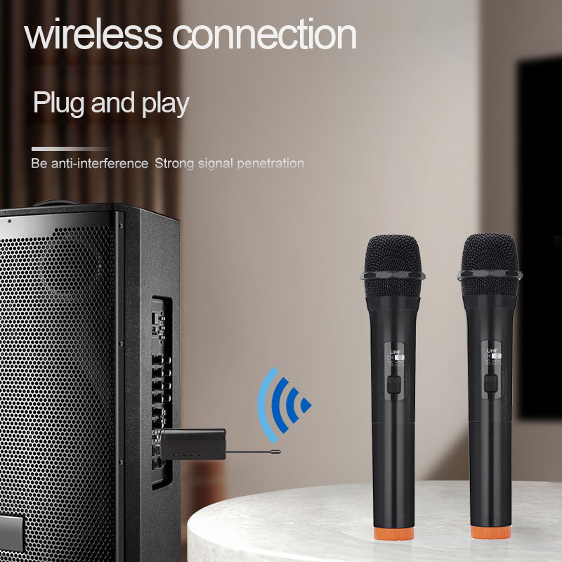 Wireless Microphone Dynamic Handheld Microphones Karaoke Microphone Mic with Rechargeable Receiver for Wedding Party Church Club