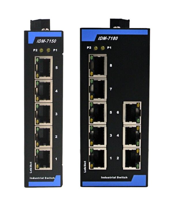 Industrial Grade Ethernet Switch 5 Port 8 Port Industrial Switch 12V24V Guide Switch IDM-7180 IDM-7150