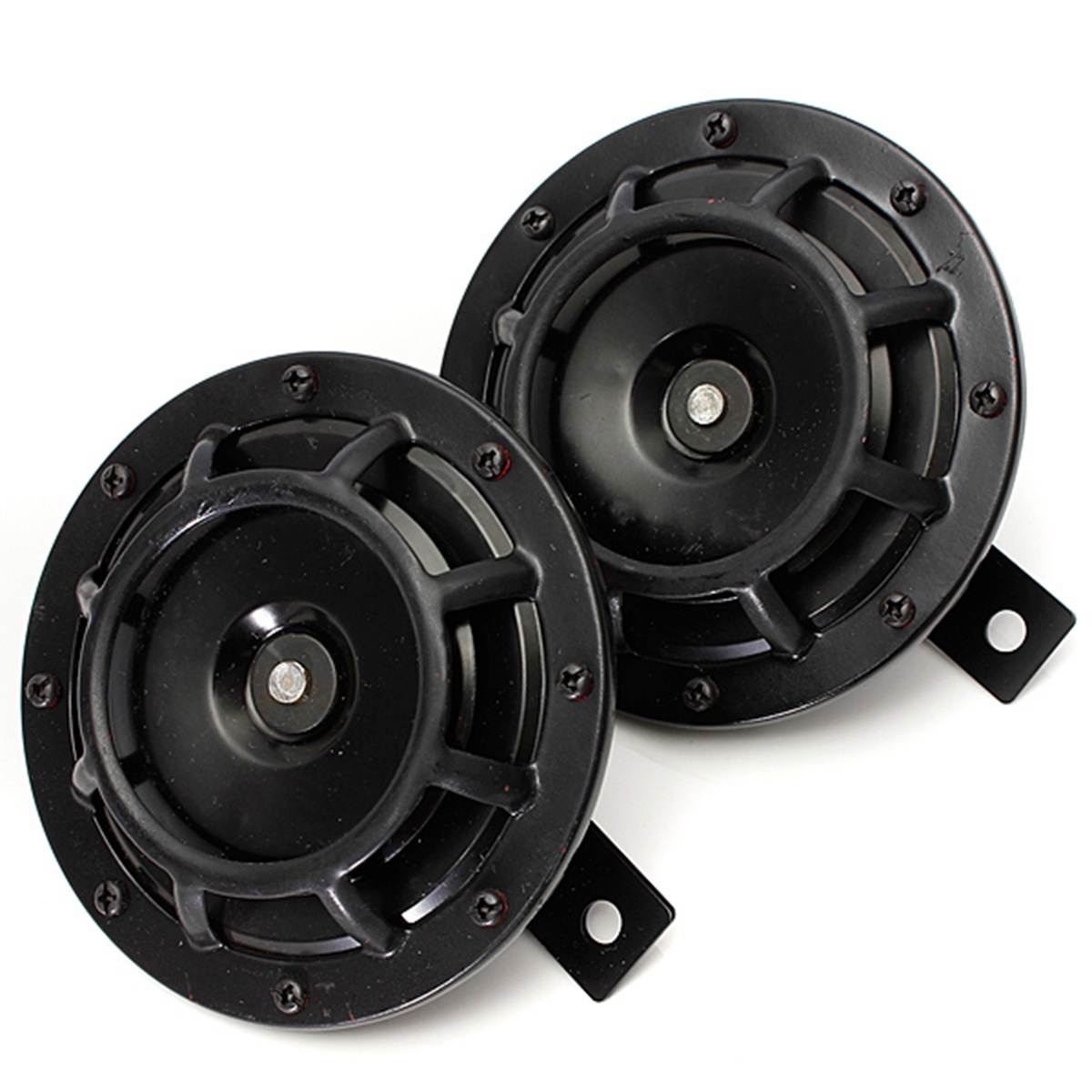 Universal Motorcycle Car Siren Dual Tone Electric Pump Loud Air Horn 12V 139db Off-road Super Loud Compact Electric Blast Tone: Black