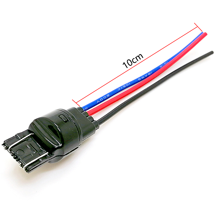 NHAUTP 2Pcs T20 Adapter Male Plug Extended Wire 7440 7443 W21/5W W21W Socket Connector