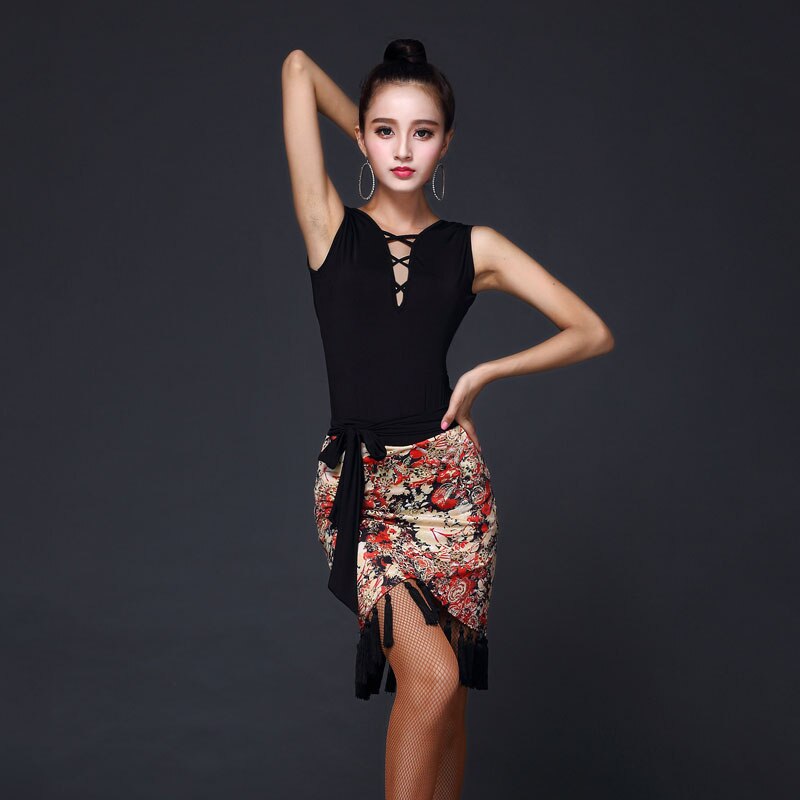 Hcdance Latin Dance Rok Tango Samba Salsa Ballroom Vrouwen Rok Lange Spandex Zwarte Dans Rok Meisjes A249