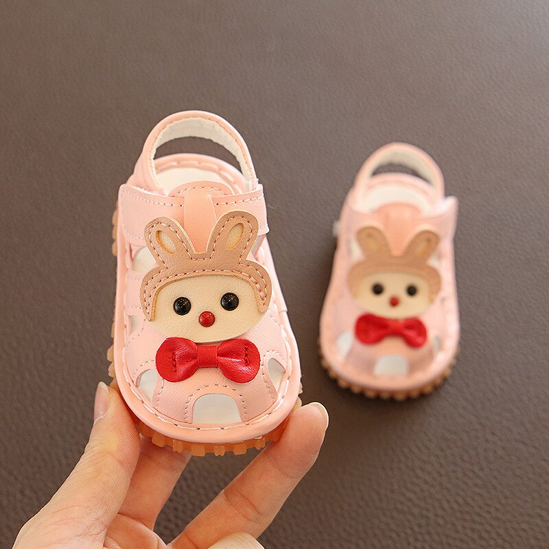 Sandalias de verano para niñas de 0 a 1 o 2 años, zapatos suaves con suela de tendón para niños, sandalias bonitas para niños, zapatos informales de niño: pink / 6