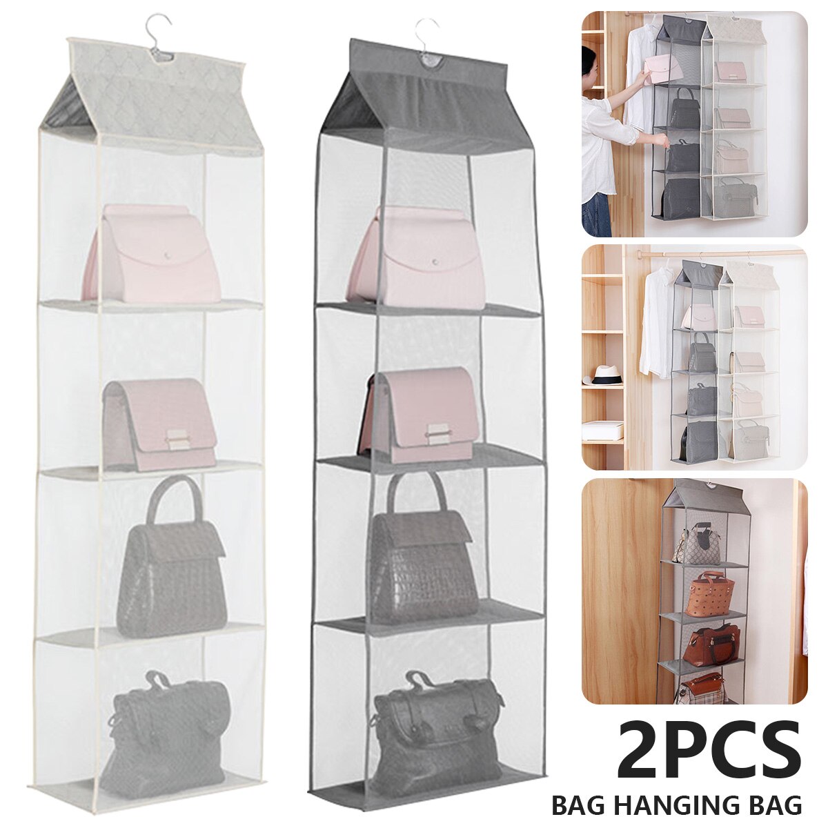 Organisateur De Rangement Transparent Pour Sac à Main - PVC étanche - Tote Bag Organizer Neuf