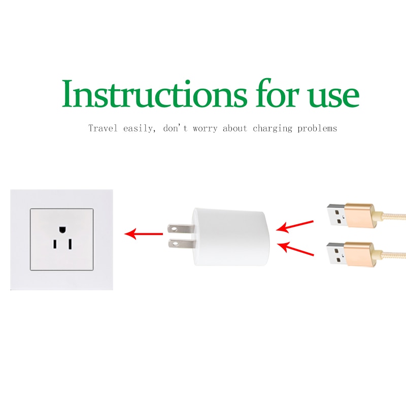 1PC US Adapter 5V2.1A Dual USB Charger For Smart Mobile Phone Charging AC/DC Adaptor Travel in Japan Thailand Canada Mexico