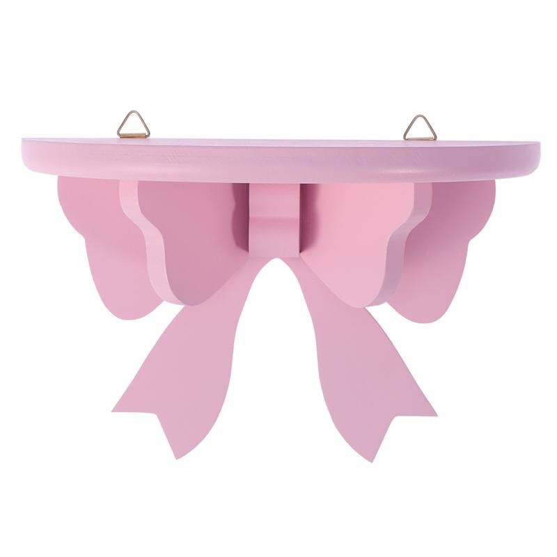 Étagère de rangement en demi-cercle en bois, Style nordique, étagère murale, décoration de chambre d'enfants, support de rangement mural: Pink