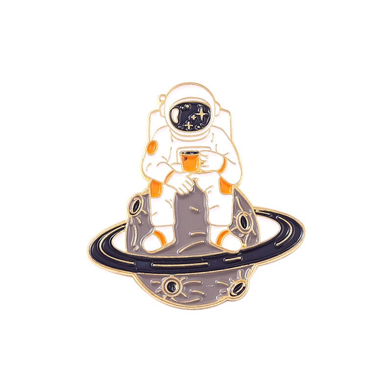 Planet Rocket Whale Astronaut Enamel Lapel Pins St... – Grandado