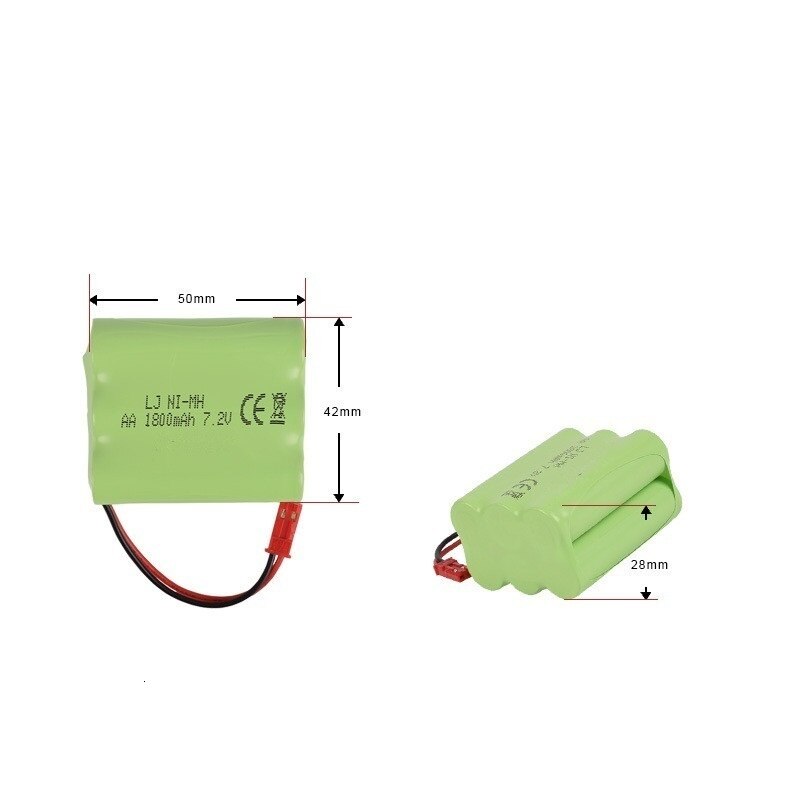(Enchufe JST) batería NiMH de 7,2 v 1800mah para juguetes Rc tanques de coches trenes camiones Robots barcos pistolas AA 700mah 7,2 v batería recargable