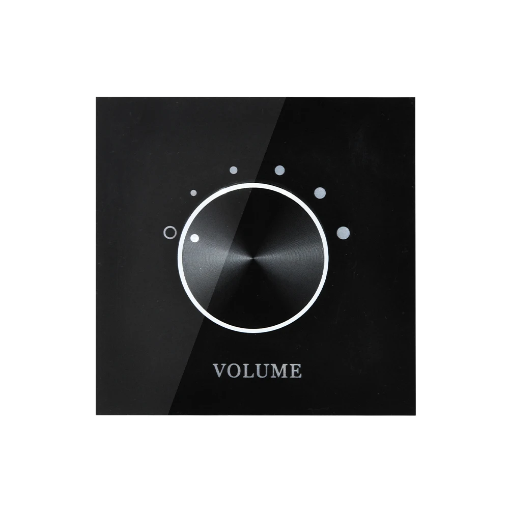 Regulator głośności 4-8ohm przełącznik audio sterowanie dwukanałowe pięć segmentów potężna płyta dźwiękowa akrylowa regulator tła muzyka: czarny