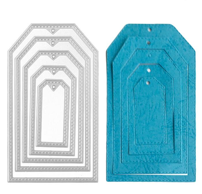 Metal Carbon Steel Christmas Tree Leaves Embossing Cutting Dies Stencils Templates Mould for DIY Xmas Card Scrapbooking Album: 5 pcs Tag