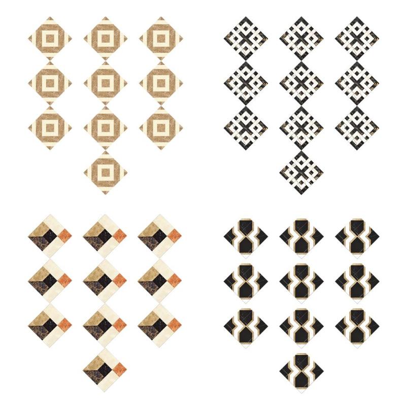 10 stk retro pvc fliser selvklebende vintage mønster fliser kunst diagonal hjem 3d gulv klistremerker dekorativt tilbehør