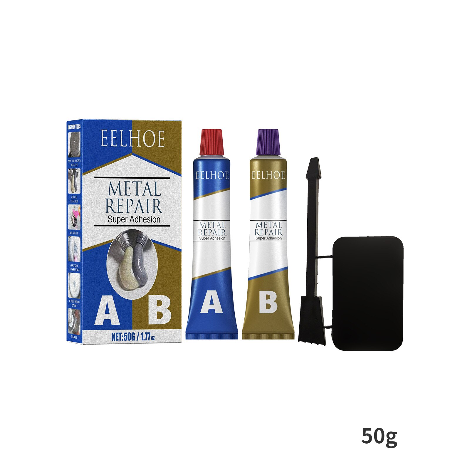 Auto Repair Welding Repair Agent AB Glue Cast Iron Sealant Defect Repair High Temperature Fast Drying Waterproof Welding Glue: Colorless