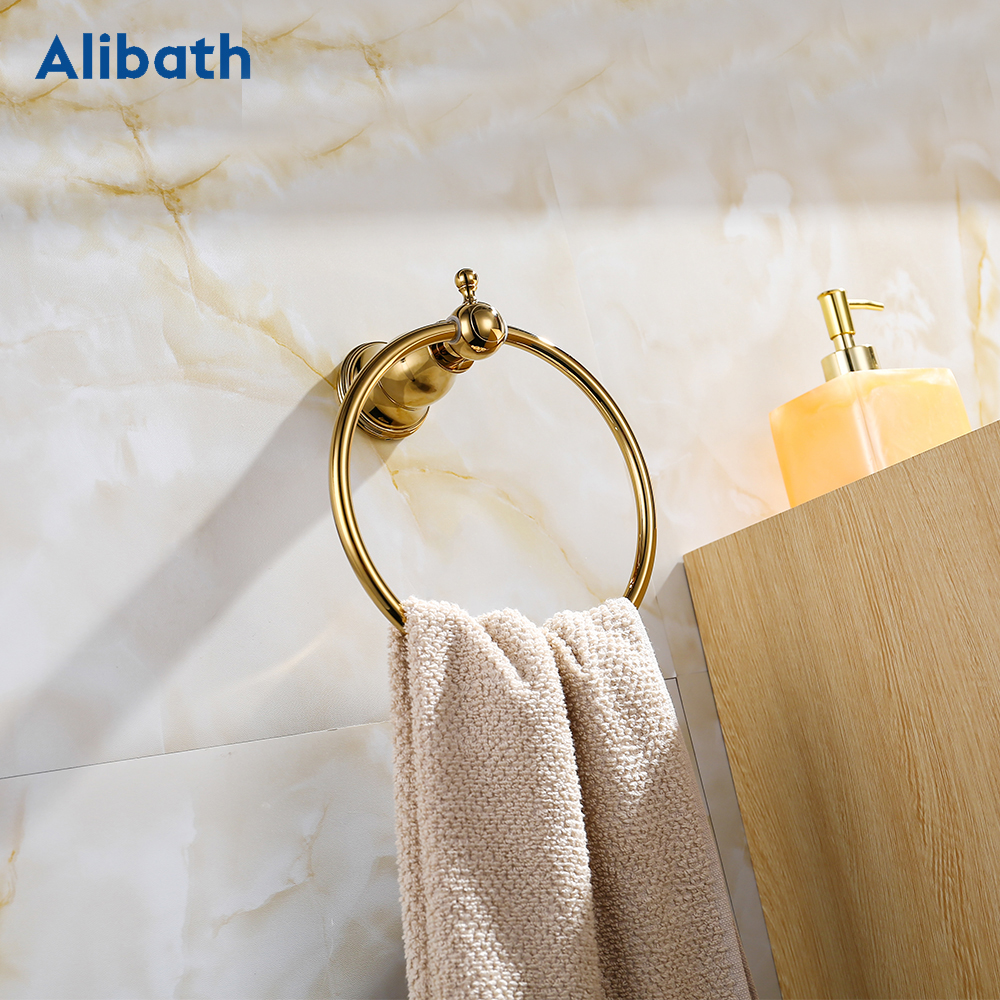 Ensemble d'accessoires de salle de bain en laiton poli doré, accessoires de salle de bain de luxe, produits muraux