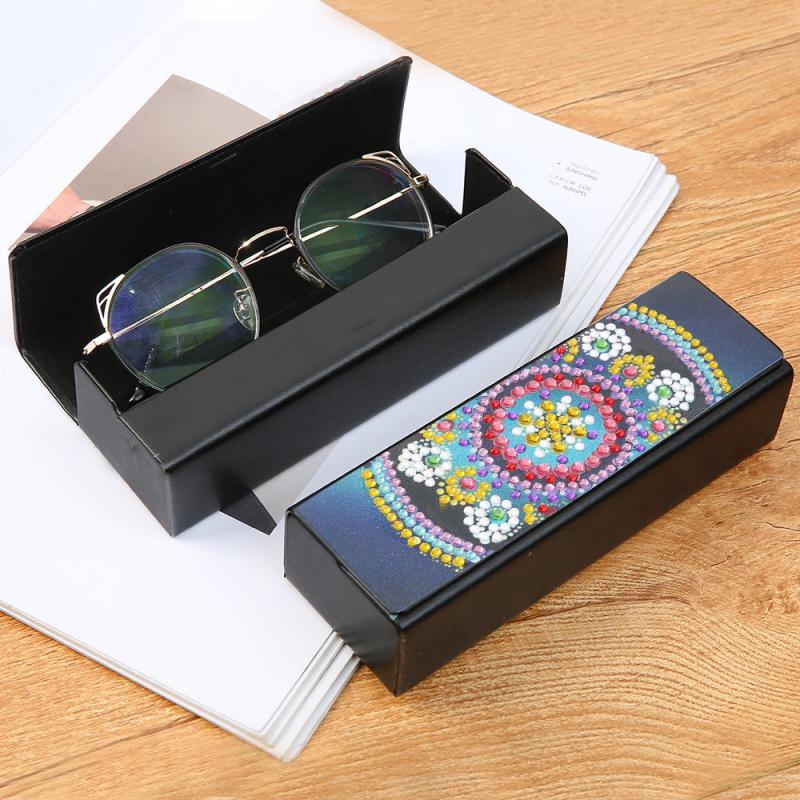 5d diy diamantmaleri briller oppbevaringsboks reise lær solbriller oppbevaringsboks spesiell formet diamant oppbevaringsboks